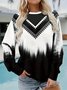 Women's Abstract Casual Long Sleeve Crew Neck Sweatshirt