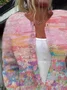 Women's Abstract Print Casual Long Sleeve Button Cardigan Sweater