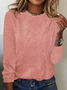 Women's Long Sleeve T-shirt Spring/Fall Pink Abstract Printing Jersey Crew Neck Daily Going Out Casual Top