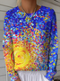 Women's Abstract Contrast Pattern Pullover Sweater Regular Autumn/Winter Top