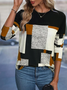 Women's Long Sleeve T-shirt Spring/Fall Red Abstract Printing Jersey Crew Neck Daily Going Out Casual Top