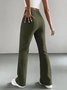 Women's  Elastic Waist H-Line Flare Pants Daily Going Out Pants Light Gray Casual Split Joint Plain Spring/Fall Pants