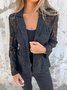 Loose Others Casual Fashionable And Casual Solid Color Lace Suit Blazer