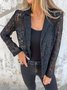 Loose Others Casual Fashionable And Casual Solid Color Lace Suit Blazer