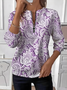 Women's Lace Floral Pattern Long Sleeve Front Center Zipper Casual Sweatshirt Regular Top