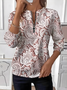 Women's Lace Floral Pattern Long Sleeve Front Center Zipper Casual Sweatshirt Regular Top