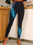 Women's Floral Gradient Pattern Leggings Slim Fit Regular Pants