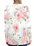 Women's Long Sleeve T-shirt Spring/Fall White Floral Printing Jersey Crew Neck Daily Going Out Casual Top