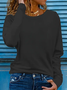 Women's Long Sleeve T-shirt Spring/Fall Pink Plain Printing Jersey Crew Neck Daily Going Out Casual Top