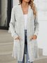 Lady Romance Wrap Rayon Pocket Autumn And Winter Long Solid Color Long Sleeve Loose Cardigan