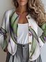 Women's Line Art Pattern Casual Long Sleeve Cardigan Regular Autumn and Winter Top