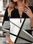 Abstract Casual Printing Crew Neck Sweatshirt