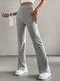 Women's  Elastic Waist H-Line Flare Pants Daily Going Out Pants Light Gray Casual Split Joint Plain Spring/Fall Pants