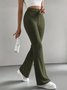 Women's  Elastic Waist H-Line Flare Pants Daily Going Out Pants Light Gray Casual Split Joint Plain Spring/Fall Pants