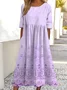 Casual Gradient Pattern Dress With No