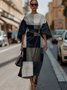 Crew Neck Dolman Sleeve Street Dress With Belt