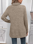 Women's Long Sleeve T-shirt Spring/Fall Fuchsia Plain Split Joint Turtleneck Daily Going Out Vintage Top