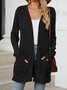 Cotton-Blend Loose Simple New Autumn And Winter Solid Color Casual Pocket Long-sleeved Warm Knitted Cardigan
