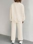 Women's Autumn And Winter Fashion Ribbed Jacquard Trousers Casual Two-Piece Sweatshirt Trousers