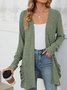 Cotton-Blend Loose Simple New Autumn And Winter Solid Color Casual Pocket Long-sleeved Warm Knitted Cardigan