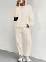 Women's Autumn And Winter Fashion Ribbed Jacquard Trousers Casual Two-Piece Sweatshirt Trousers