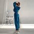 Women's Solid Color Sports Casual Sweatshirt Suit Fashionable Loose Long Sleeve Style