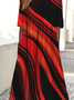 Women's Round Neck Abstract Line Print Dress Fashionable And Elegant Loose Style