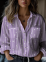 Women's Everyday Line Pattern Loose Shirt Fashionable Regular Fit Top