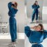 Women's Solid Color Sports Casual Sweatshirt Suit Fashionable Loose Long Sleeve Style