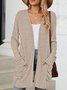 Cotton-Blend Loose Simple New Autumn And Winter Solid Color Casual Pocket Long-sleeved Warm Knitted Cardigan