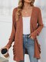 Cotton-Blend Loose Simple New Autumn And Winter Solid Color Casual Pocket Long-sleeved Warm Knitted Cardigan