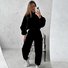 Women's Solid Color Sports Casual Sweatshirt Suit Fashionable Loose Long Sleeve Style
