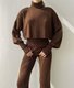 Women's Autumn And Winter High Collar Trousers Trousers Two-Piece Casual Fashion Suit