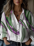 Women's Retro Print Loose Shirt Fashion Regular Fit Top