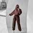 Women's Solid Color Sports Casual Sweatshirt Suit Fashionable Loose Long Sleeve Style