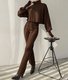 Women's Autumn And Winter High Collar Trousers Trousers Two-Piece Casual Fashion Suit
