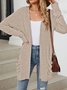 Cotton-Blend Loose Simple New Autumn And Winter Solid Color Casual Pocket Long-sleeved Warm Knitted Cardigan
