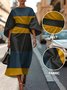 Crew Neck Dolman Sleeve Street Dress With Belt