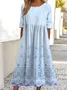 Casual Gradient Pattern Dress With No