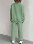 Women's Autumn And Winter Fashion Ribbed Jacquard Trousers Casual Two-Piece Sweatshirt Trousers