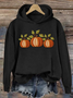 Women's Halloween Pumpkin Print Casual Hooded Long-Sleeved Sweatshirt
