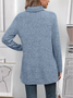 Women's Long Sleeve T-shirt Spring/Fall Fuchsia Plain Split Joint Turtleneck Daily Going Out Vintage Top