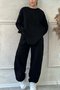 Women's Autumn And Winter Casual Loose Round Neck Long Sleeve Sweatshirt Trousers Two-Piece Suit