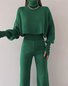 Women's Autumn And Winter High Collar Trousers Trousers Two-Piece Casual Fashion Suit