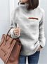 Split Joint Plain Casual Loose Turtleneck Plush Warm Sweater