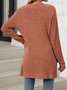 Cotton-Blend Loose Simple New Autumn And Winter Solid Color Casual Pocket Long-sleeved Warm Knitted Cardigan