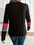 Women's Long Sleeve T-shirt Spring/Fall Black Leopard Printing Jersey Crew Neck Daily Going Out Casual Top
