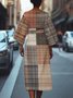 Crew Neck Dolman Sleeve Street Dress With Belt