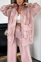 Women's Solid Color Fashion Two-Piece Suit With Three-Dimensional Pockets Fashion Loose Long-Sleeved Suit