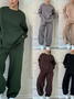 Women's Autumn And Winter Casual Loose Round Neck Long Sleeve Sweatshirt Trousers Two-Piece Suit